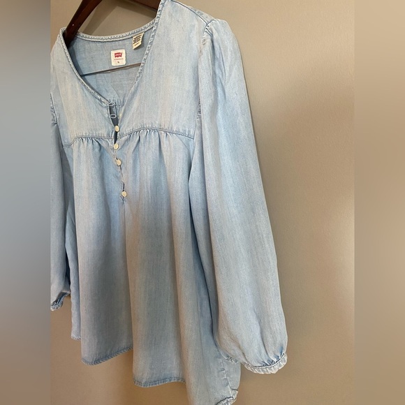 Levi’s “Halsey” Blouse Lightweight 3/4 Sleeve Flowy Size XL - Picture 6 of 13